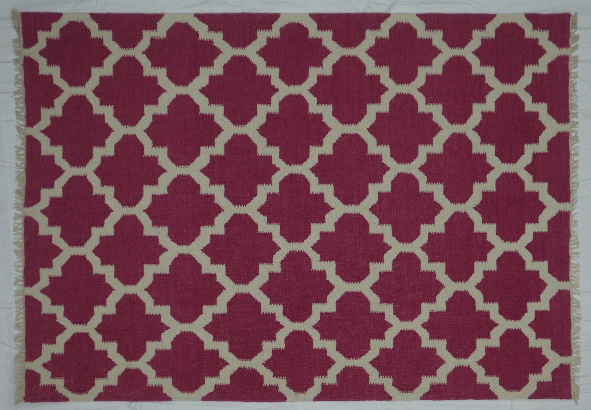 Vella Hand Made Indian Woolen Pink Rug