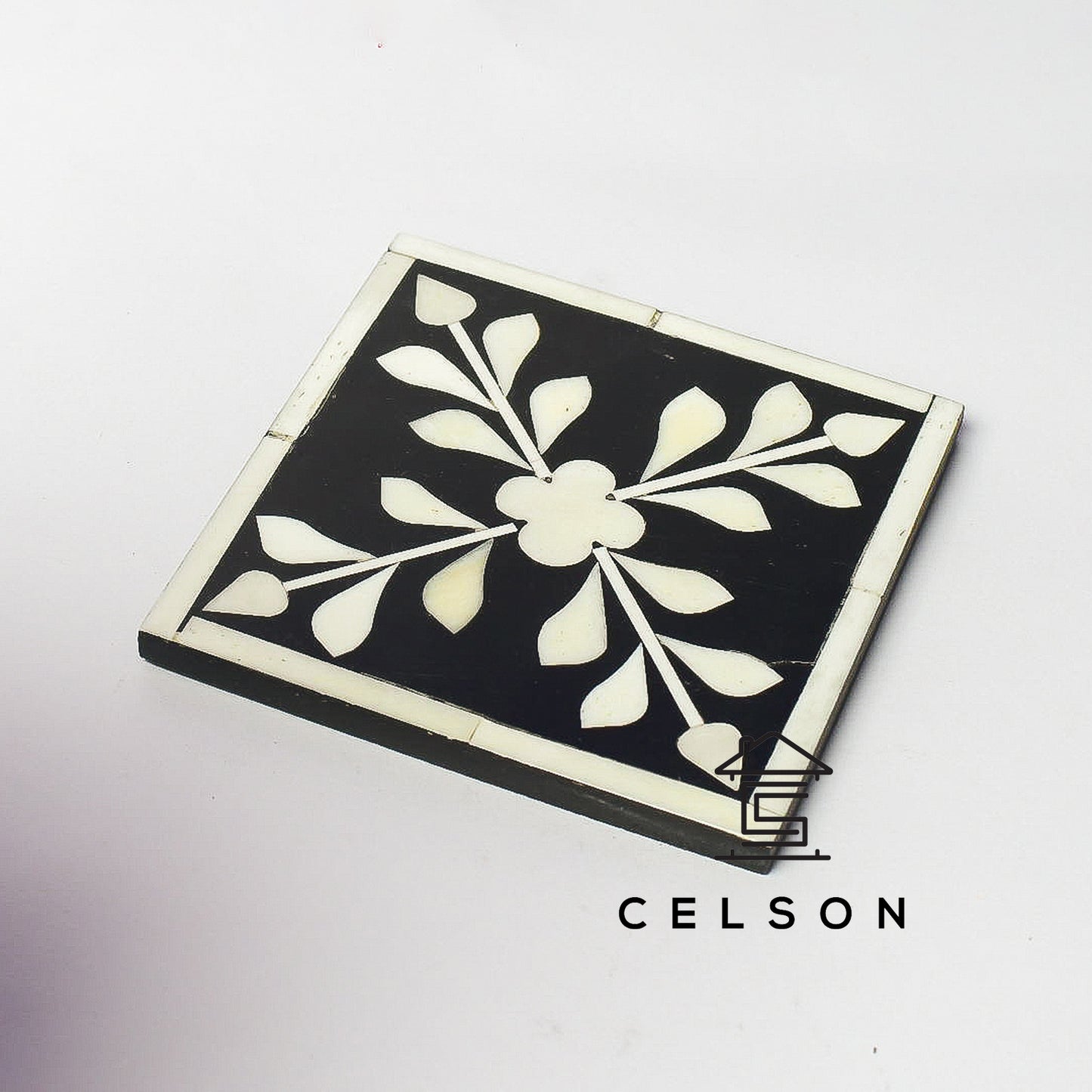 Ivy Floral Bone Inlay Coaster