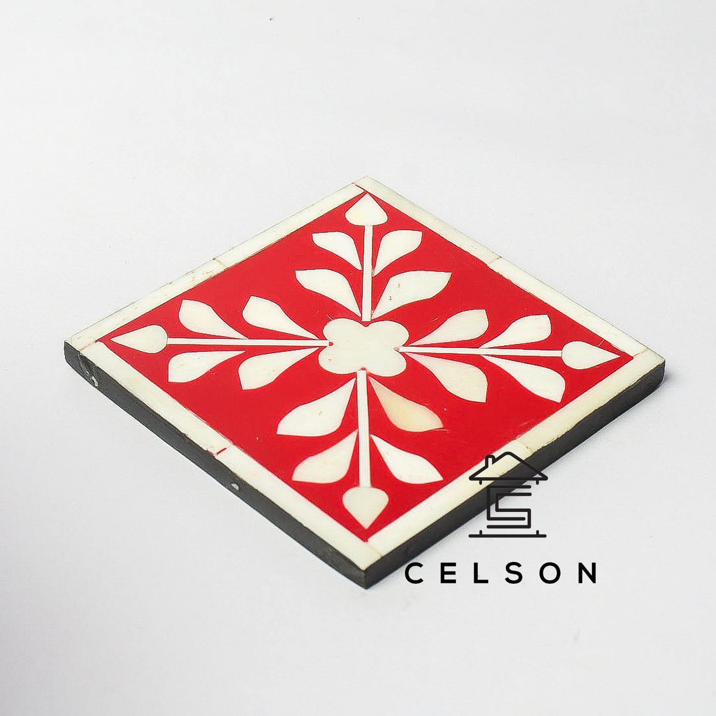 Ivy Floral Bone Inlay Coaster