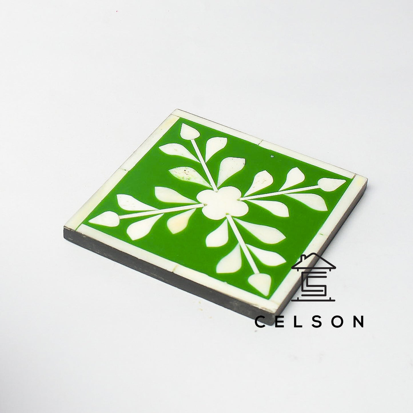 Ivy Floral Bone Inlay Coaster