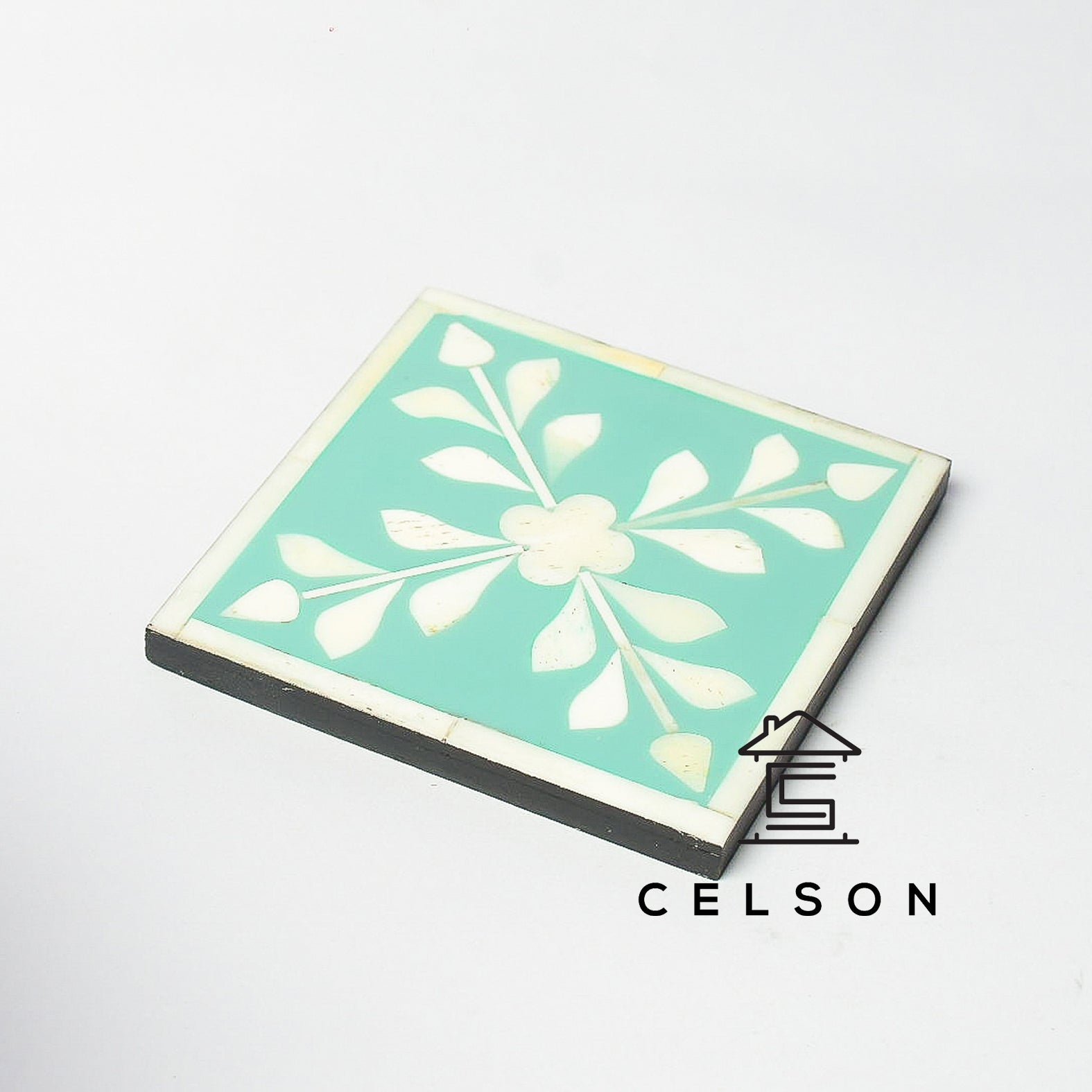 Ivy Floral Bone Inlay Coaster