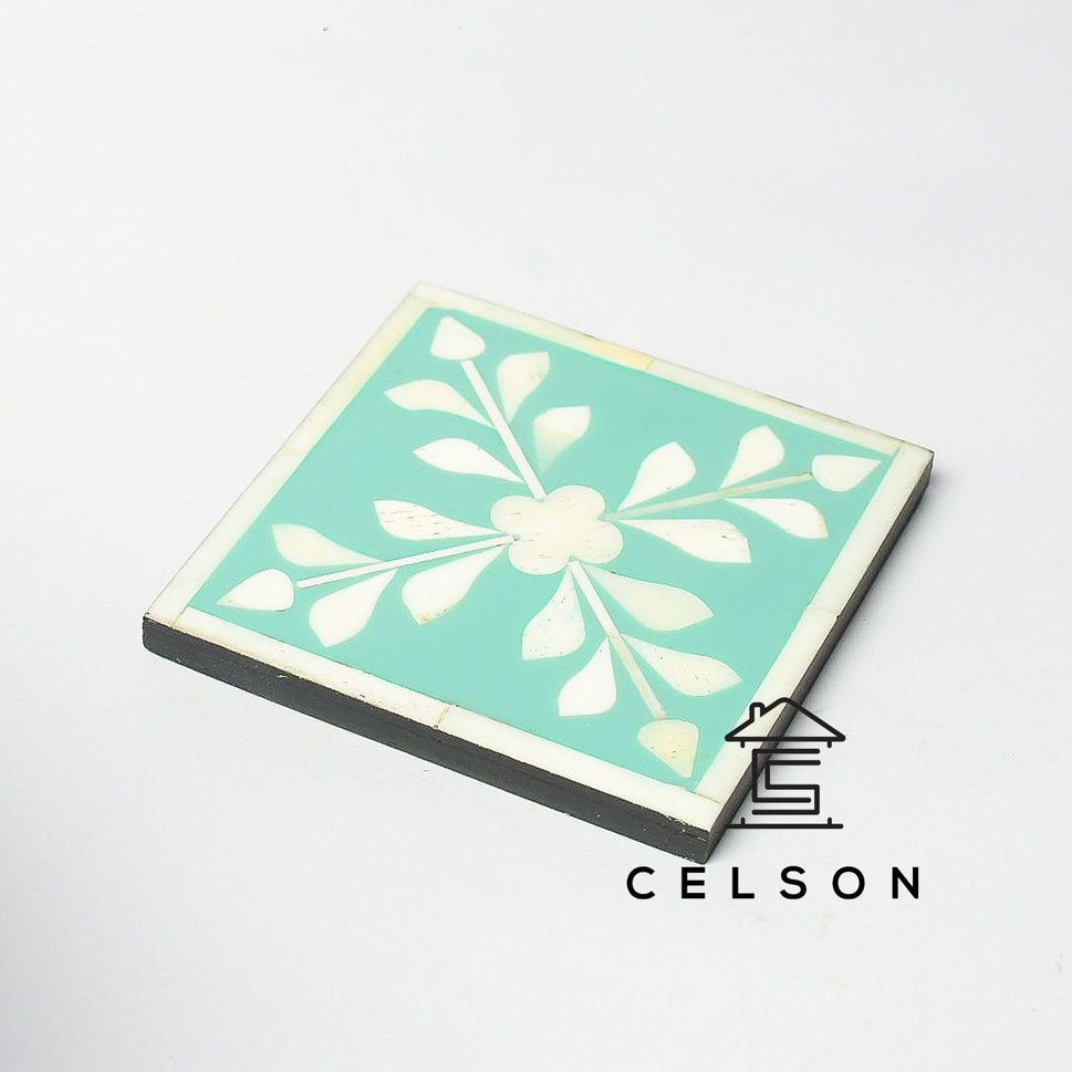 Ivy Floral Bone Inlay Coaster