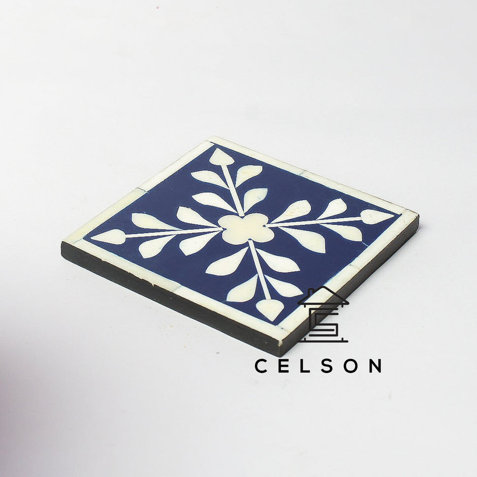 Ivy Floral Bone Inlay Coaster