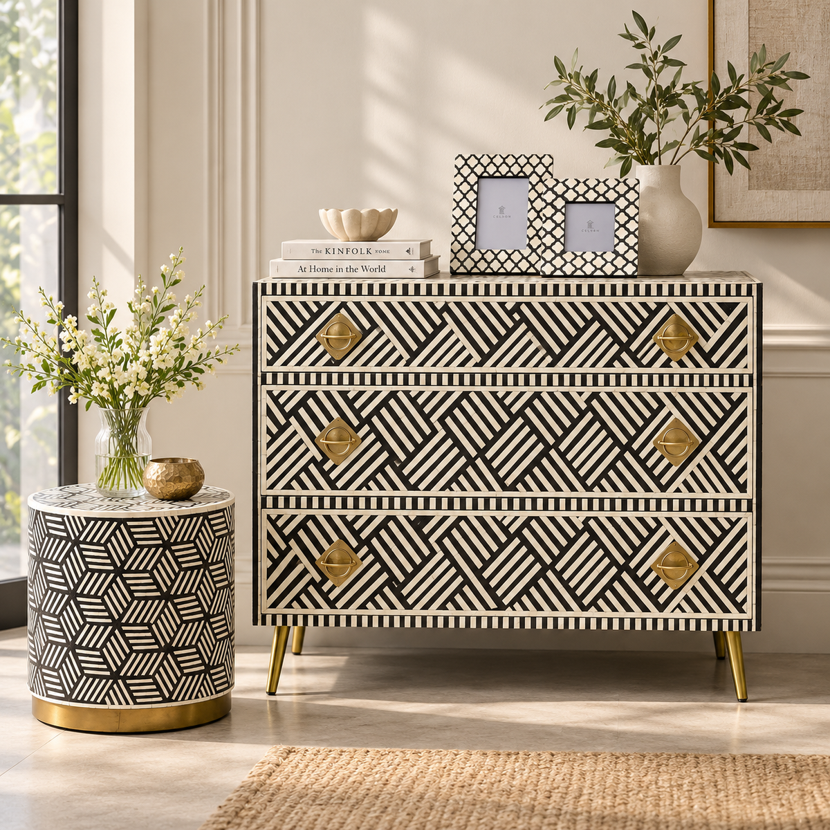 Maxim Bone Inlay Chest of Drawer