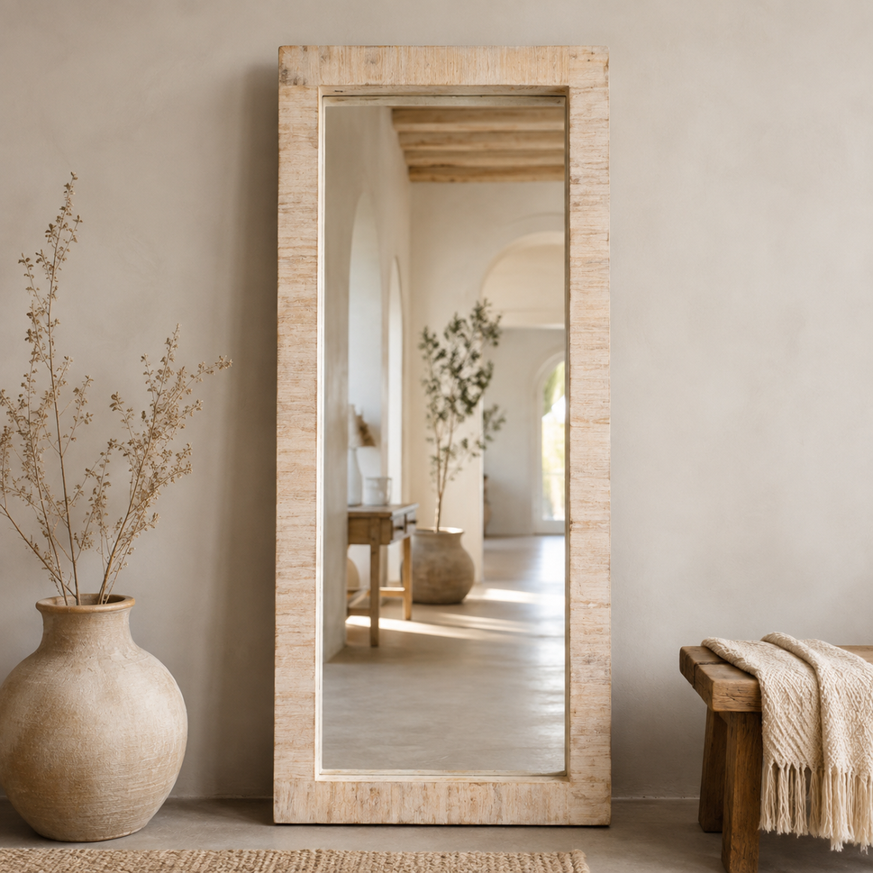 Sierra Hand Carved Wooden Mirror