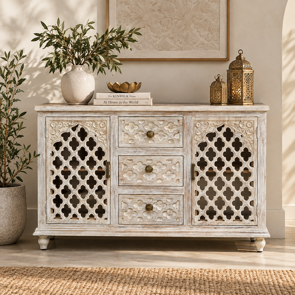 Eppa Hand carved Wooden Side board