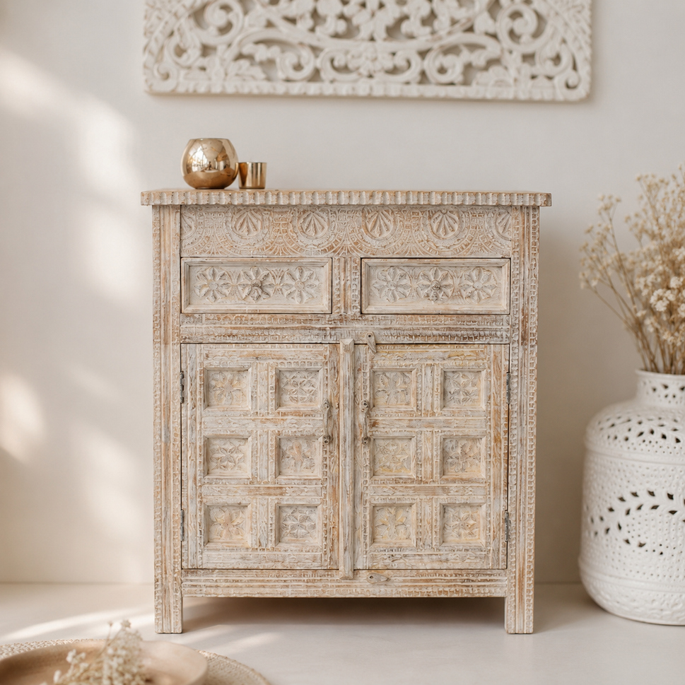 Josie Carved Wooden Cabinet