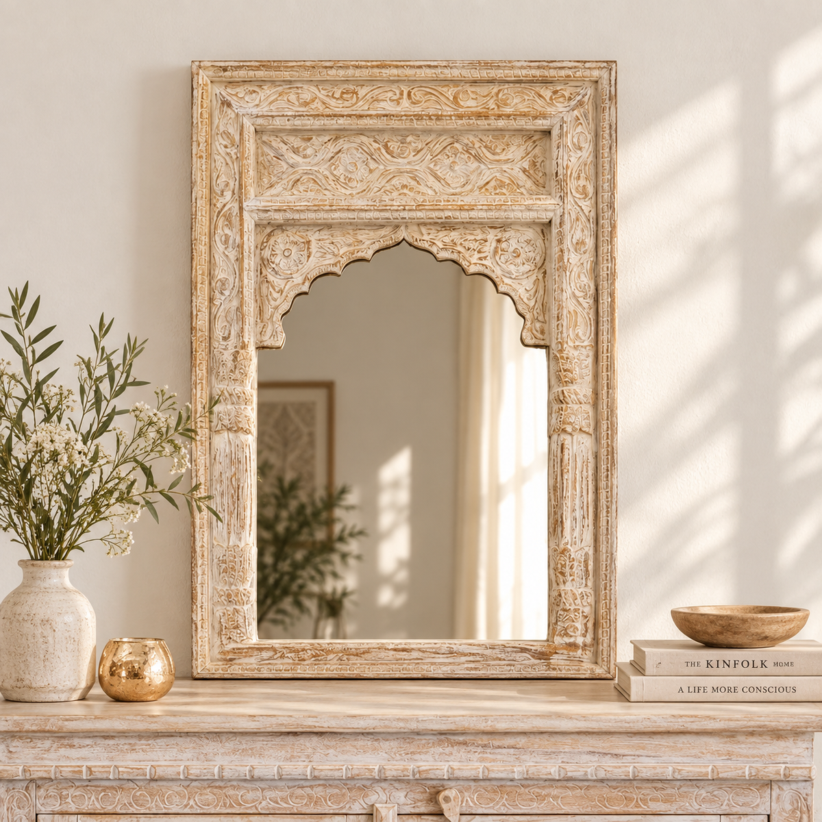 Mohan Hand Carved Wooden Mirror