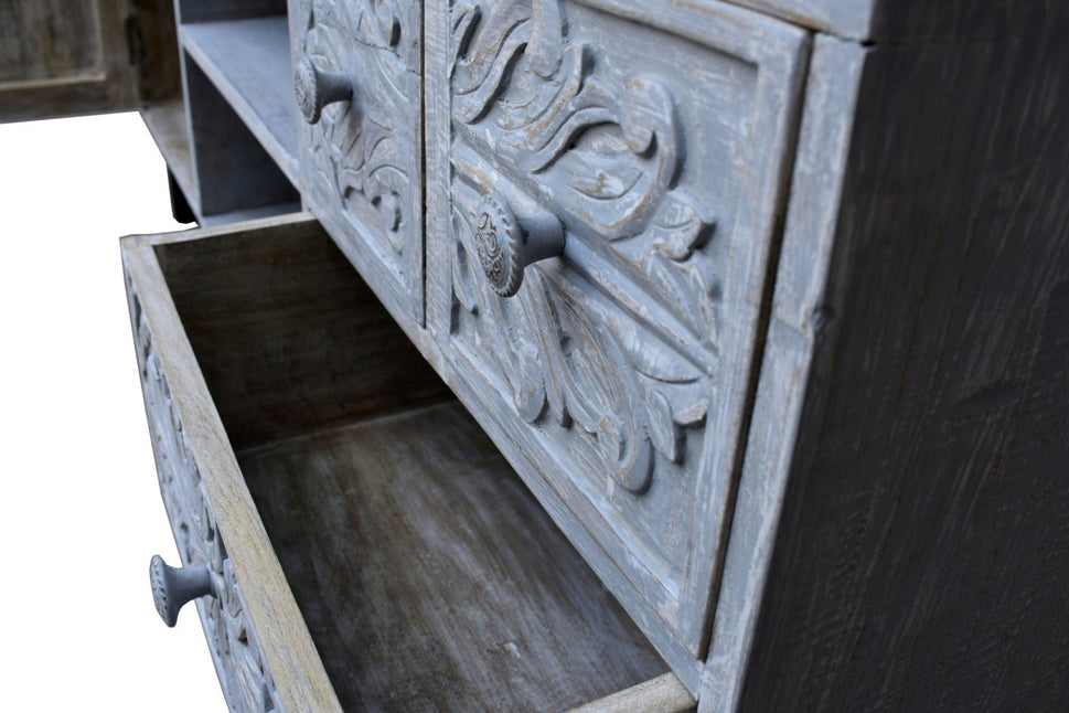Cora Hand Carved Wooden TV Cabinet