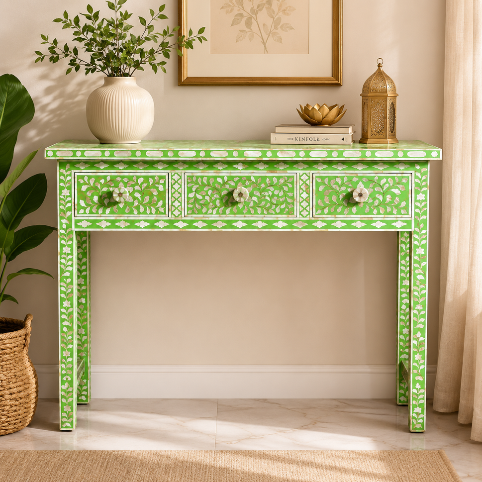 Evan Mother of Pearl Inlay Console Table