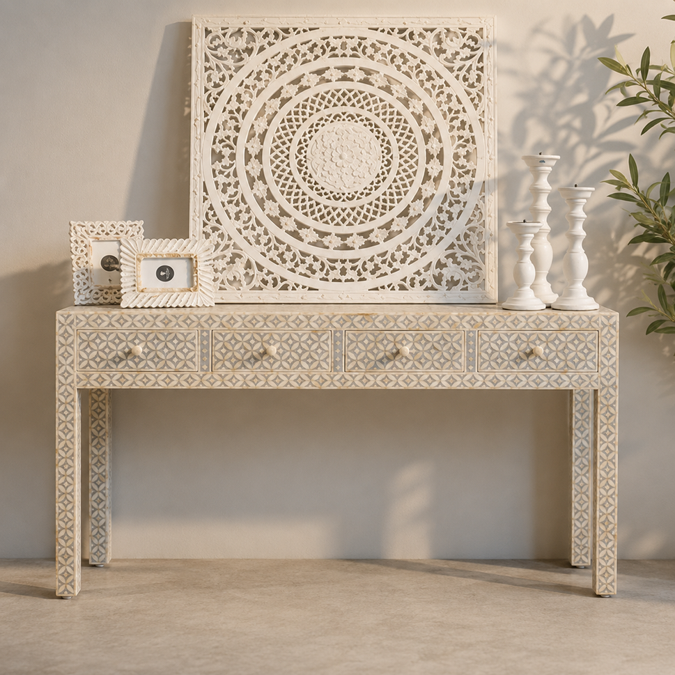 Quinn Bone Inlay Console Table