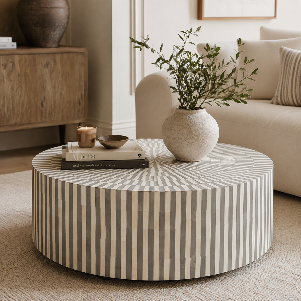 Hinkle Bone Inlay Coffee Table