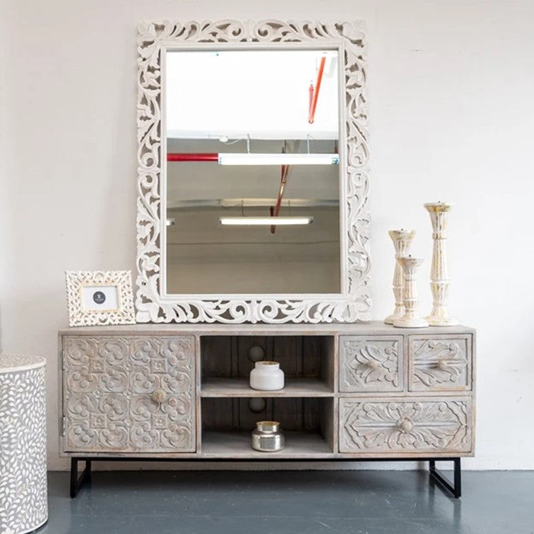 Cora Hand Carved Wooden TV Cabinet