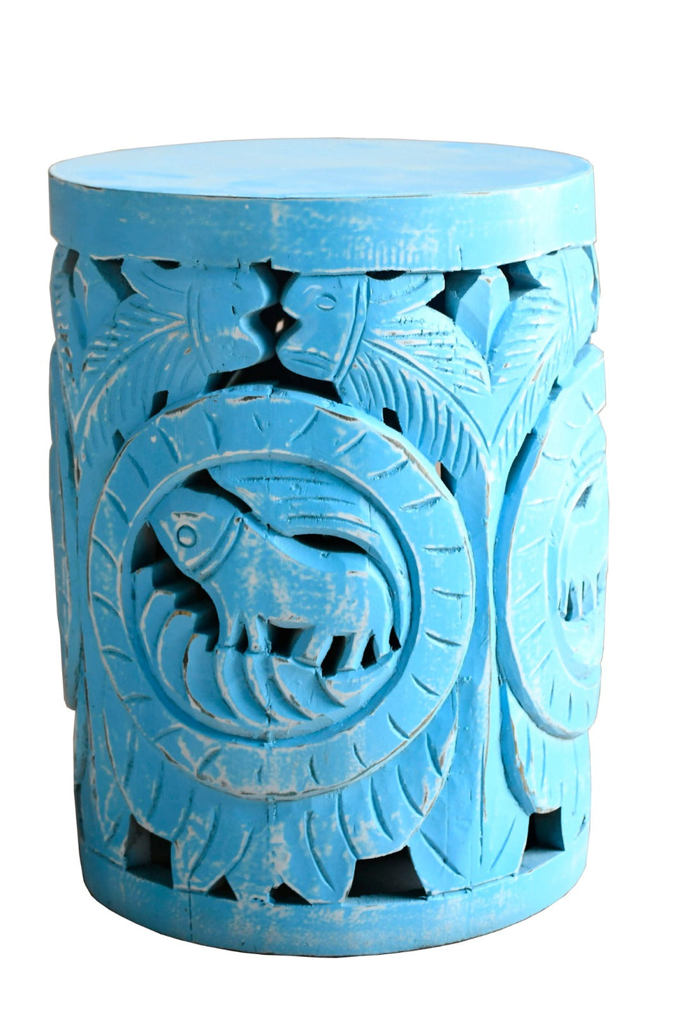 Palmer Hand Carved Wooden Stool