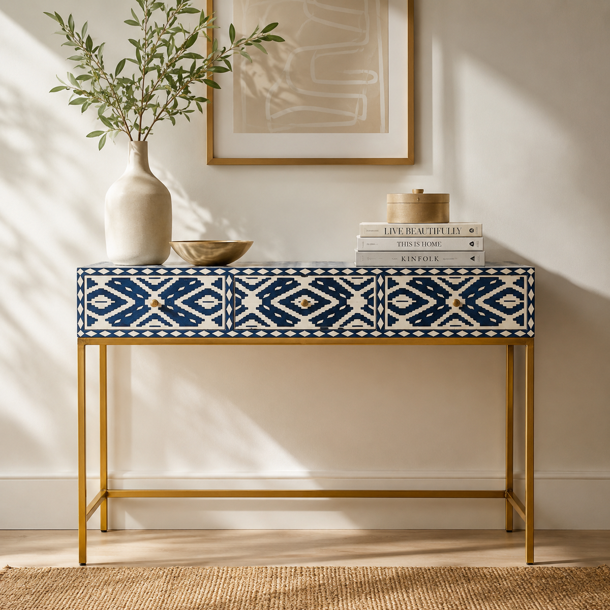 Gemma Bone Inlay Console Table