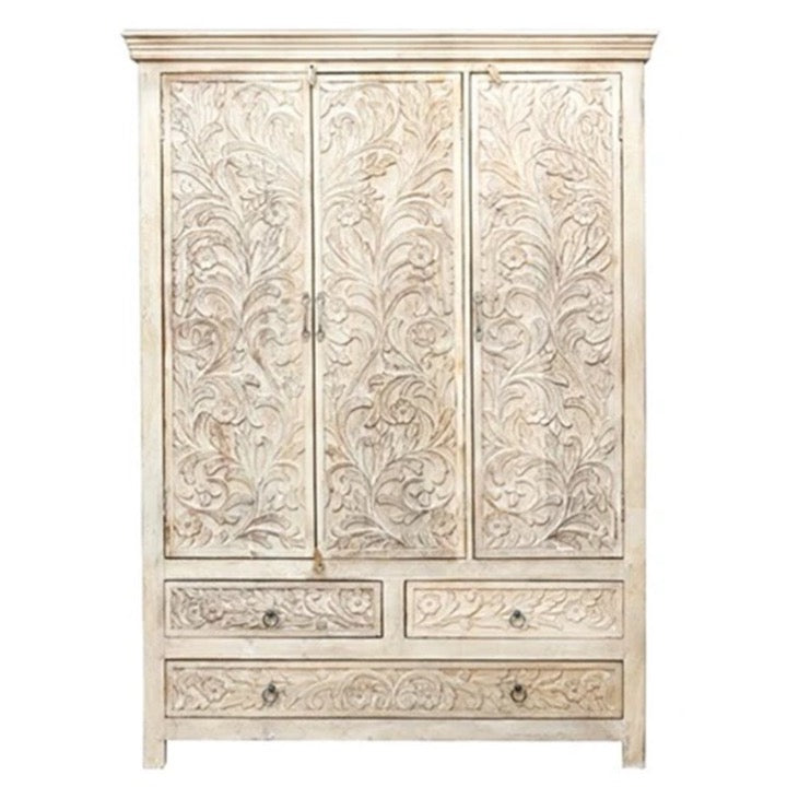 Daisy Hand Carved Almirah