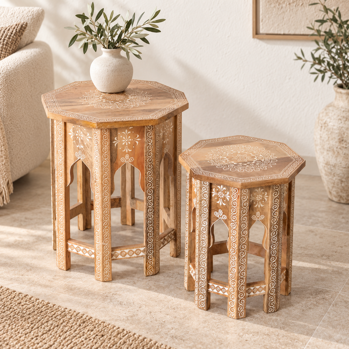 Reeva Hand Painted Side Table
