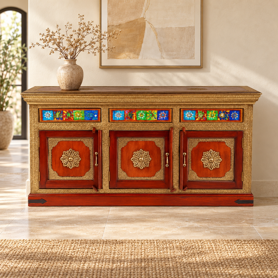 Eve Hand Carved Wooden Sideboard