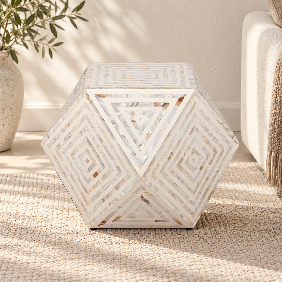 John Mother of Pearl Inlay Stool