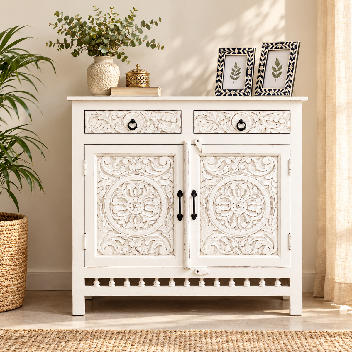 Anokhi Carved Wooden Cabinet