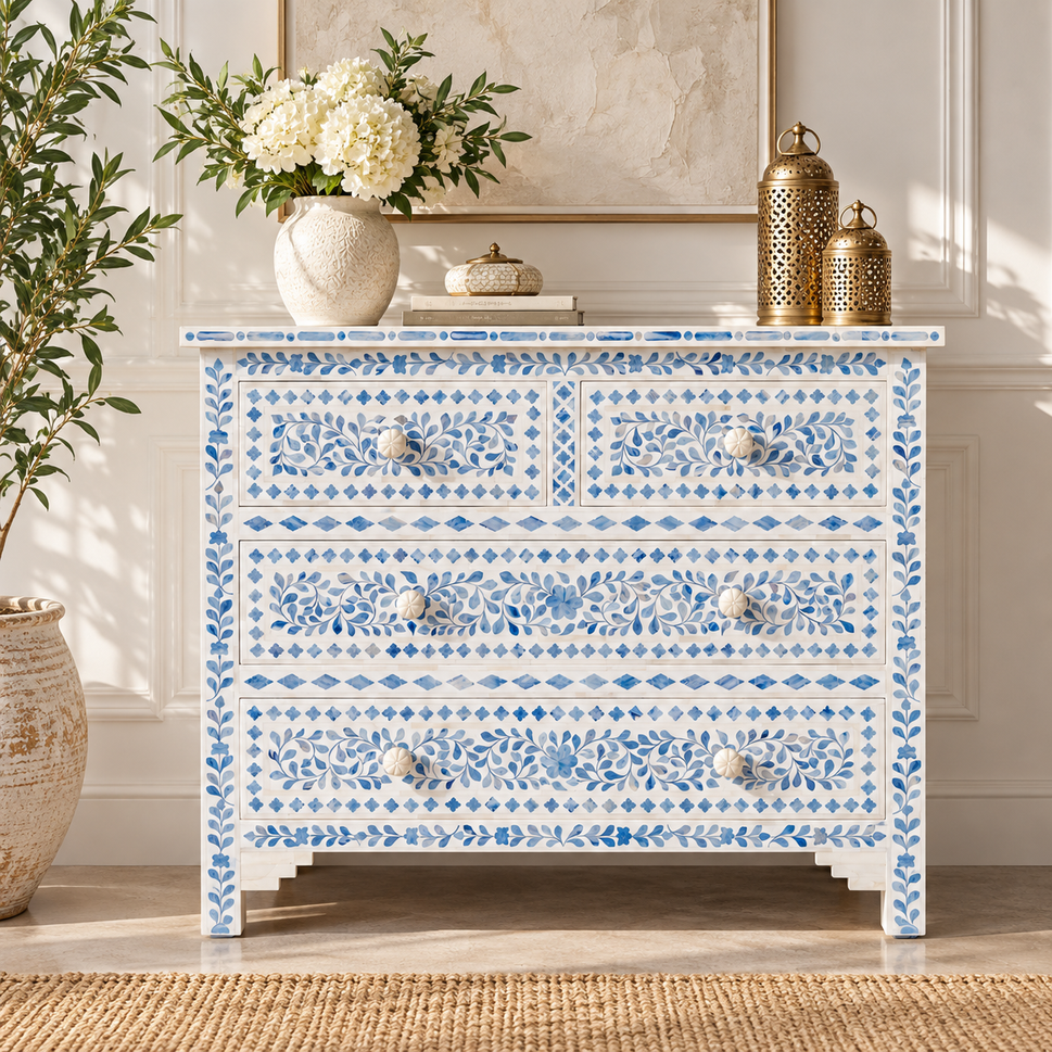 Janina Bone Inlay Chest of Drawer