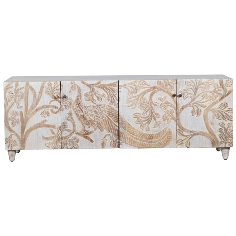 Yuvi Hand Carved Wooden TV Console