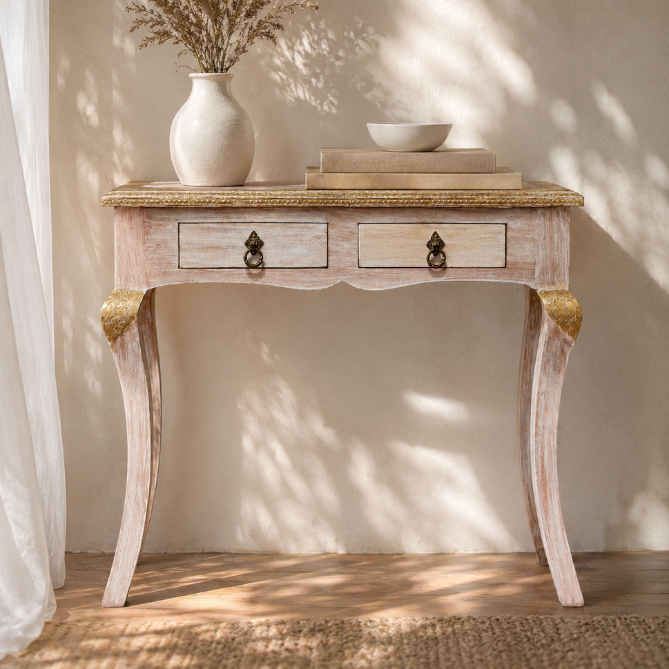 Bob Hand Carved Wooden Console Table