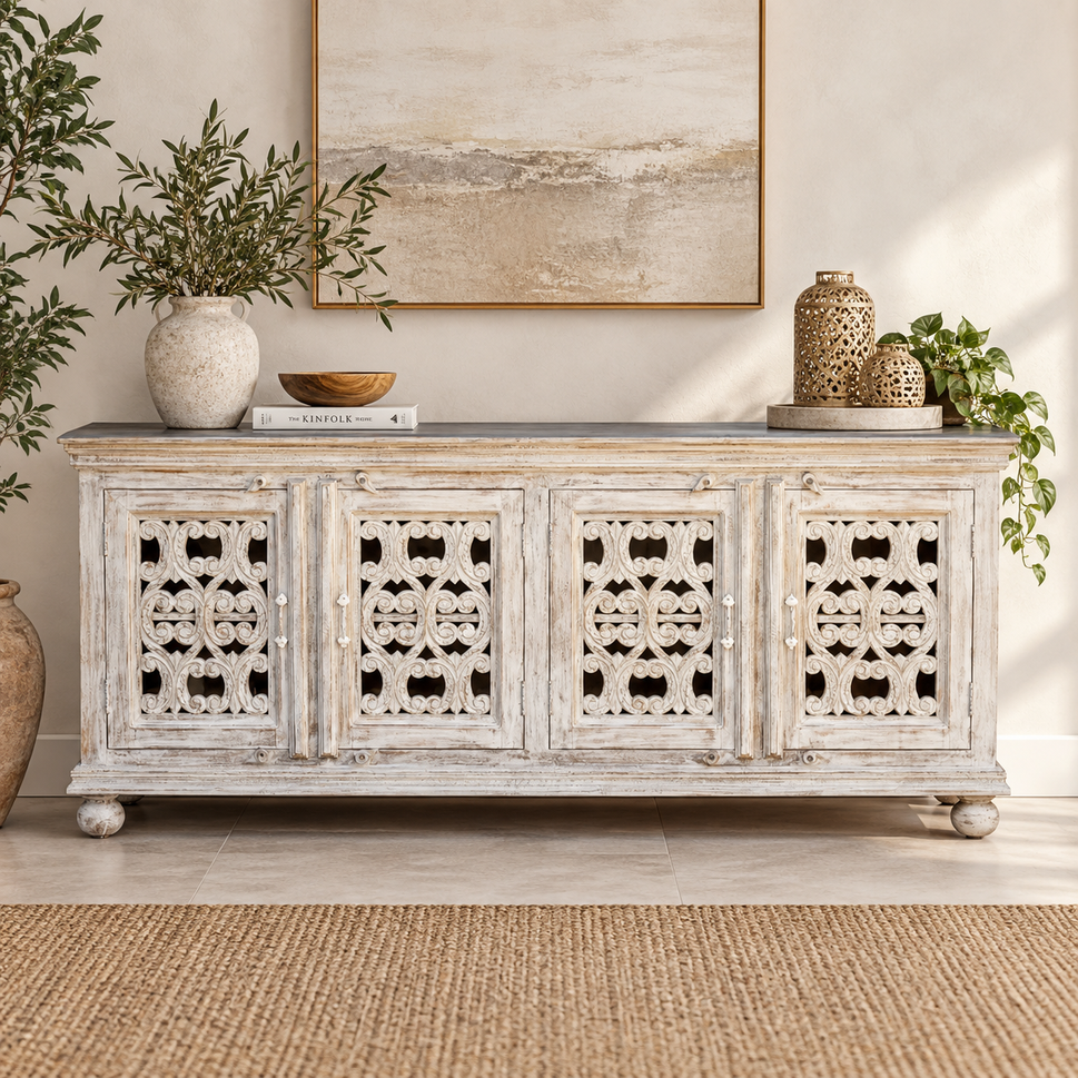 Kaley Hand Carved Wooden SideBoard