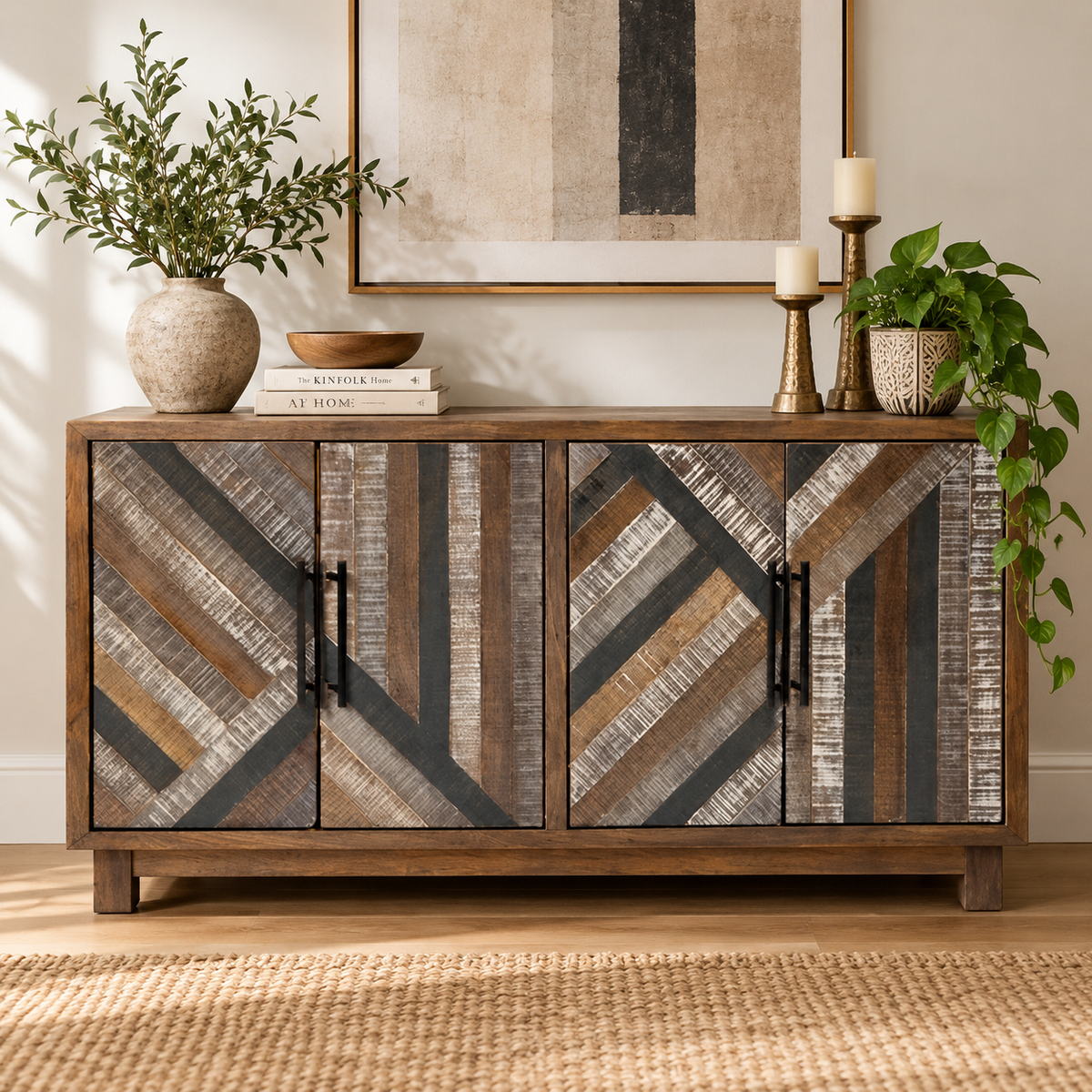 Ricke Hand Carved Wooden Buffet