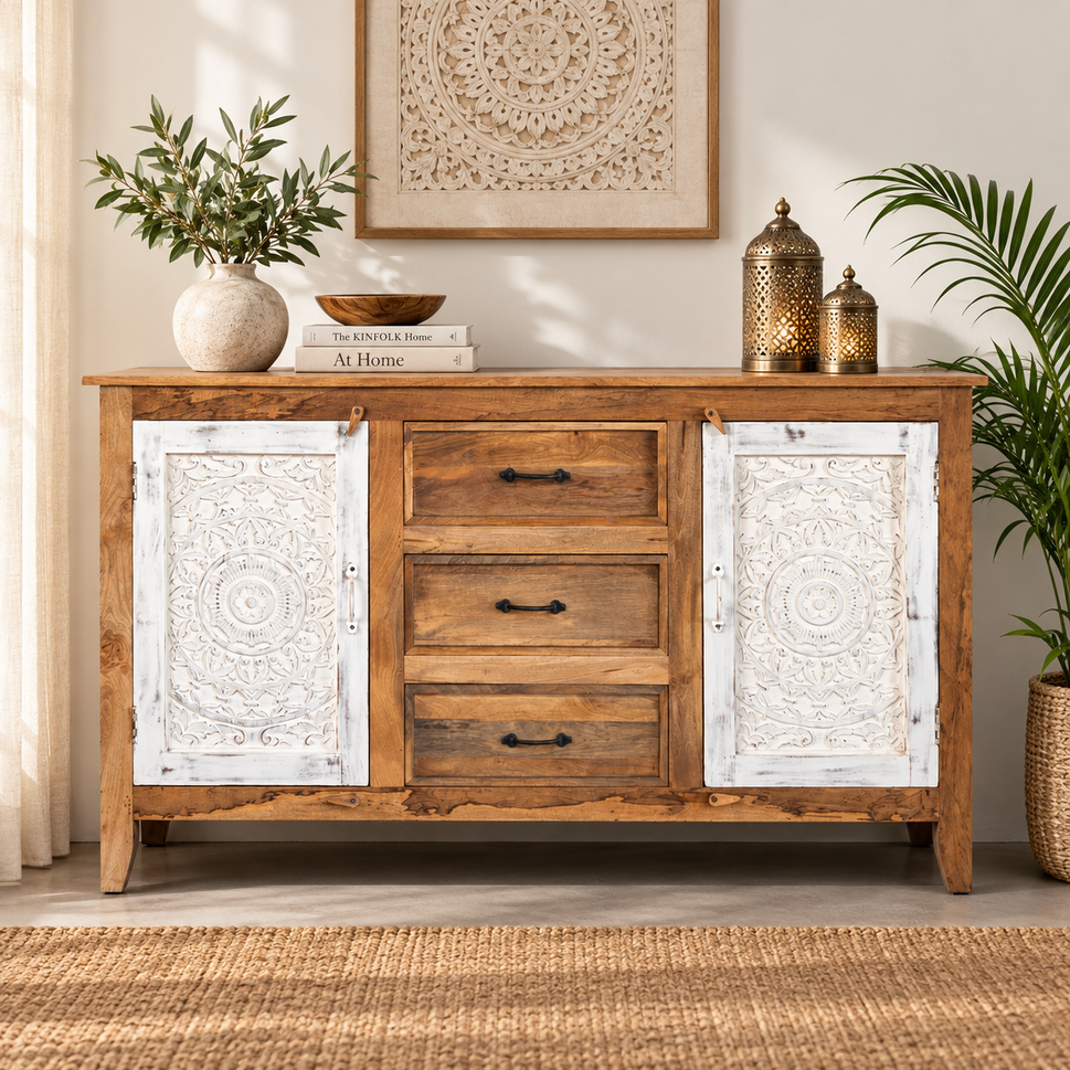 Hovoc Hand Carved Wooden Buffet