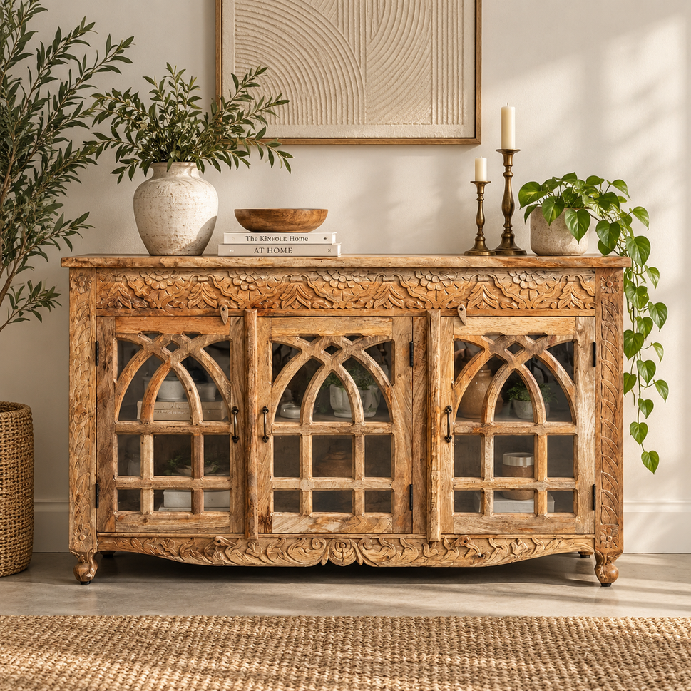 Shiva Hand Carved Sideboard