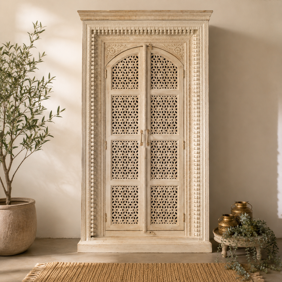 Megha Hand Carved Almirah