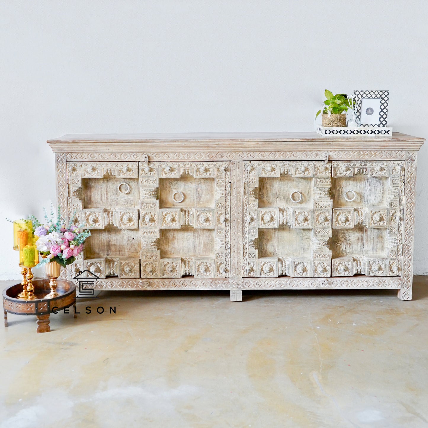 Dinesh Hand Carved Wooden Sideboard
