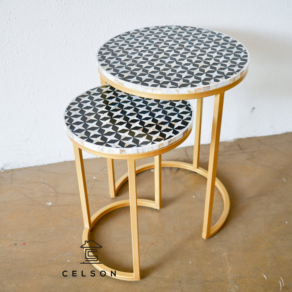 Farah Mother of Pearl Inlay Nesting Table Set