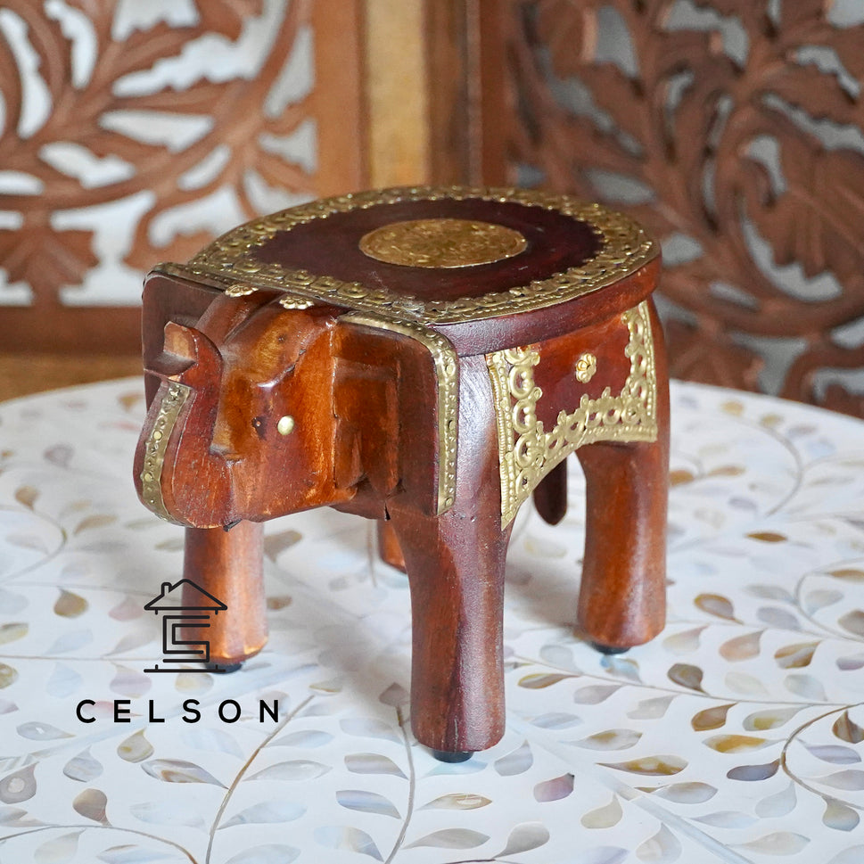 Nia Wooden Hand Carved Stool