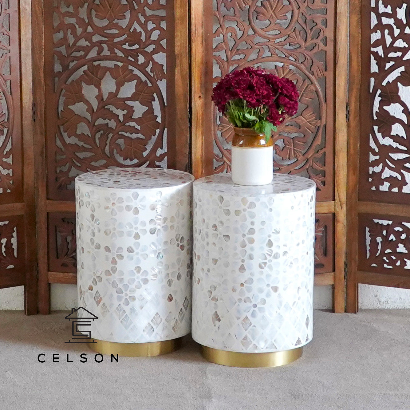 Ariana Mother of Pearl Inlay Stool
