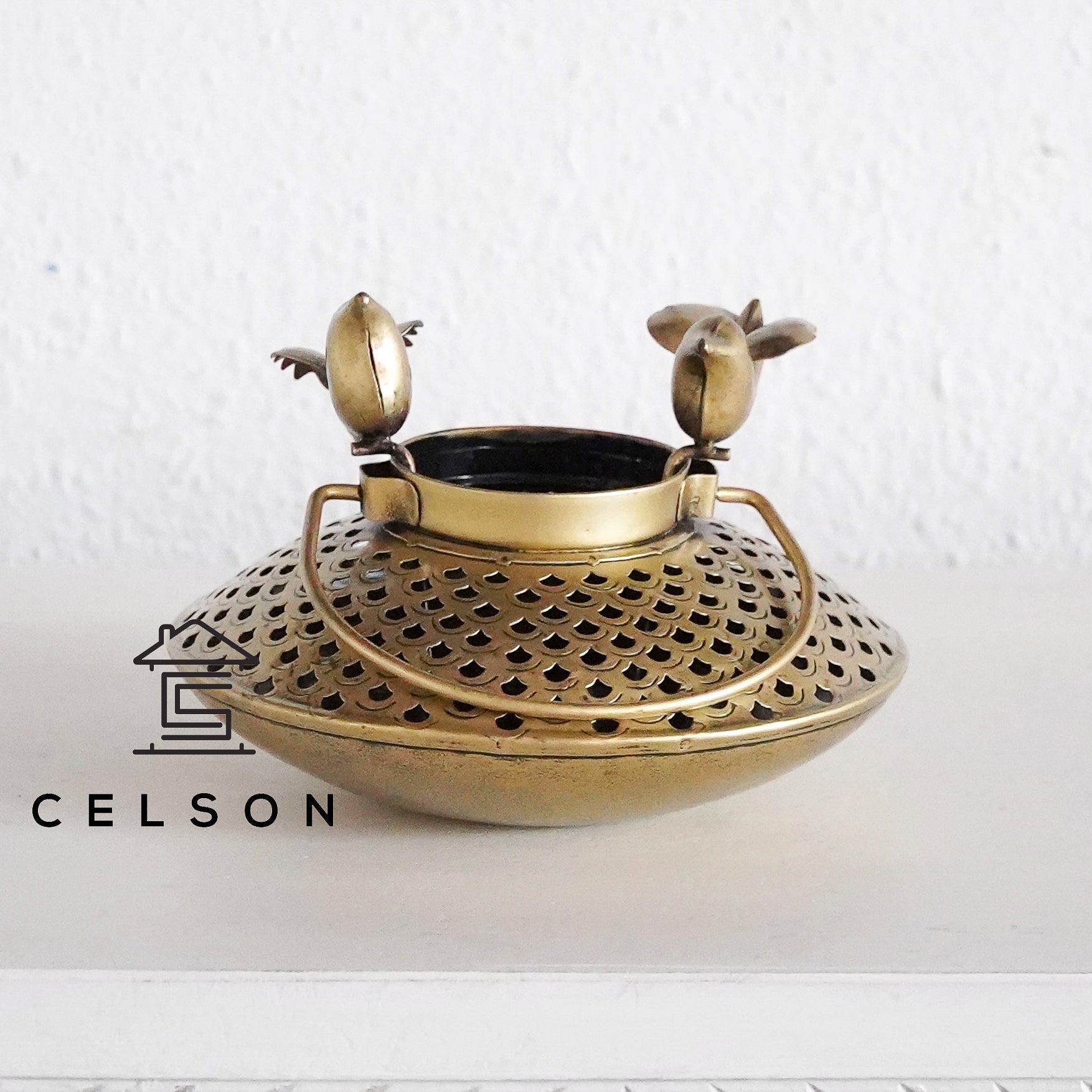 Theo Antique Brass Lantern
