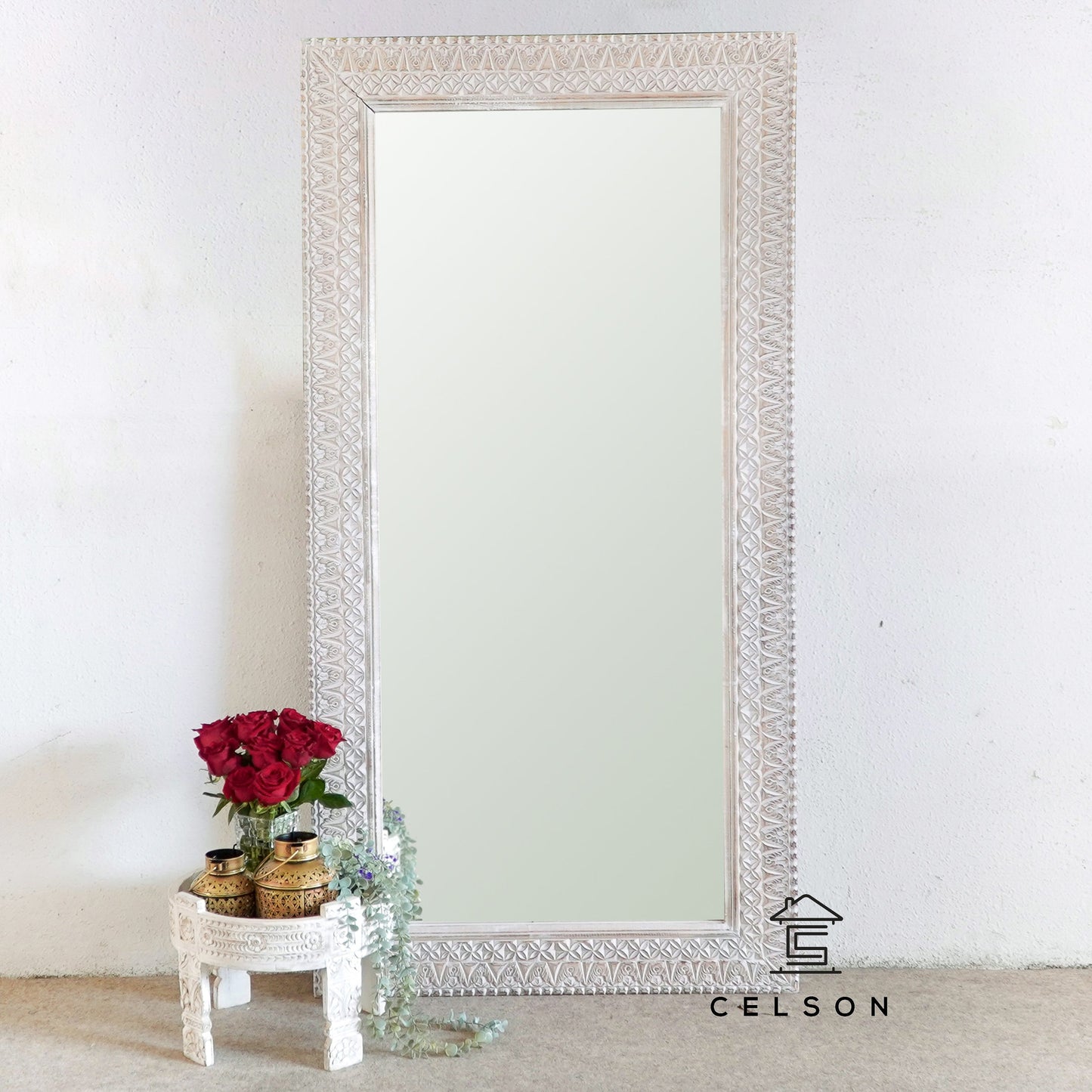 Riva Indian Wood Full Length Mirror