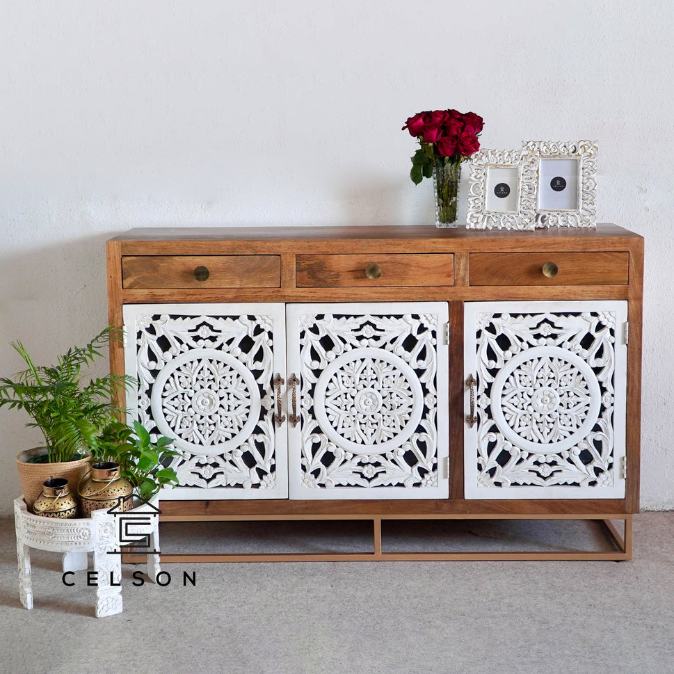 Budd Carved Wooden Sideboard