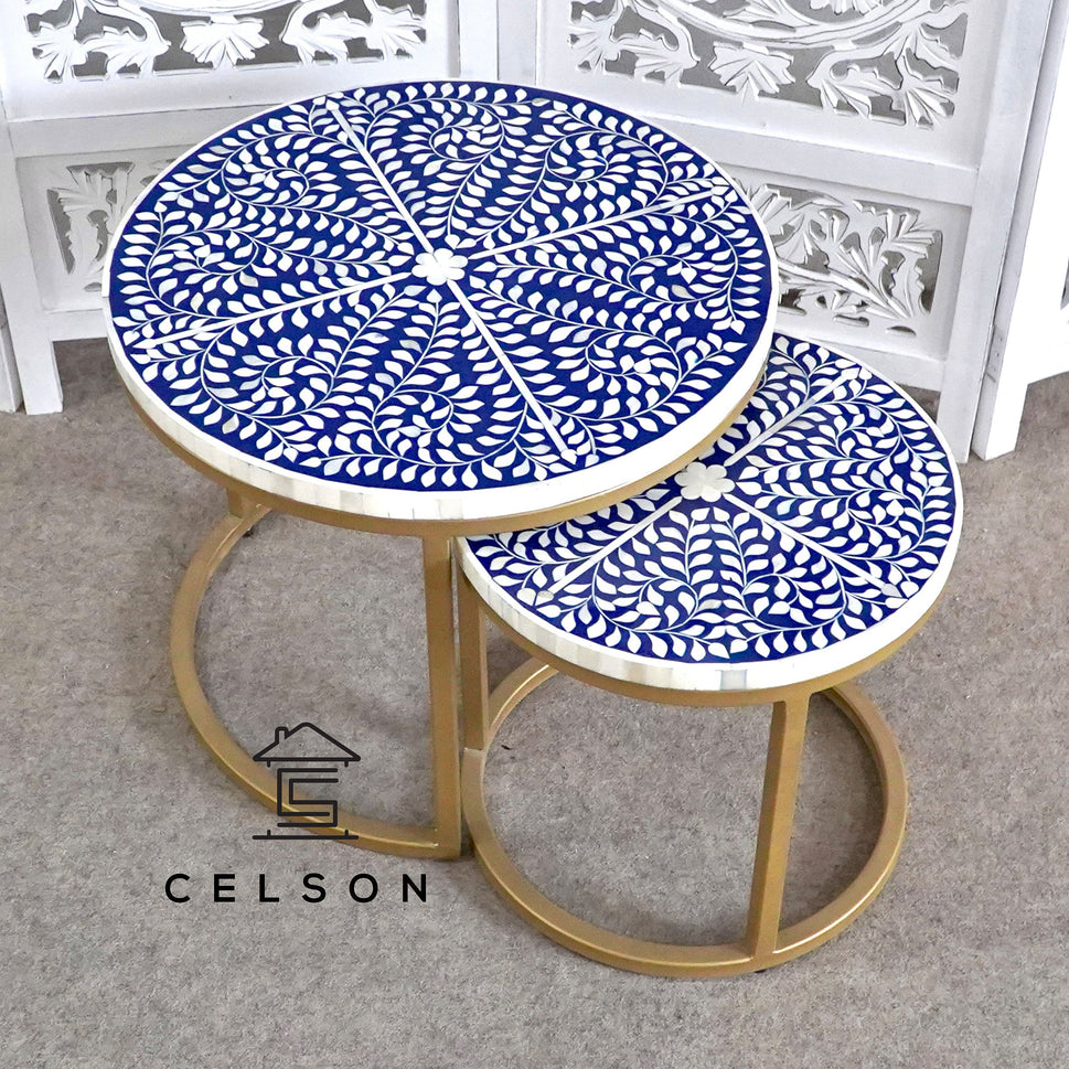 Jack Bone Inlay Nesting Table