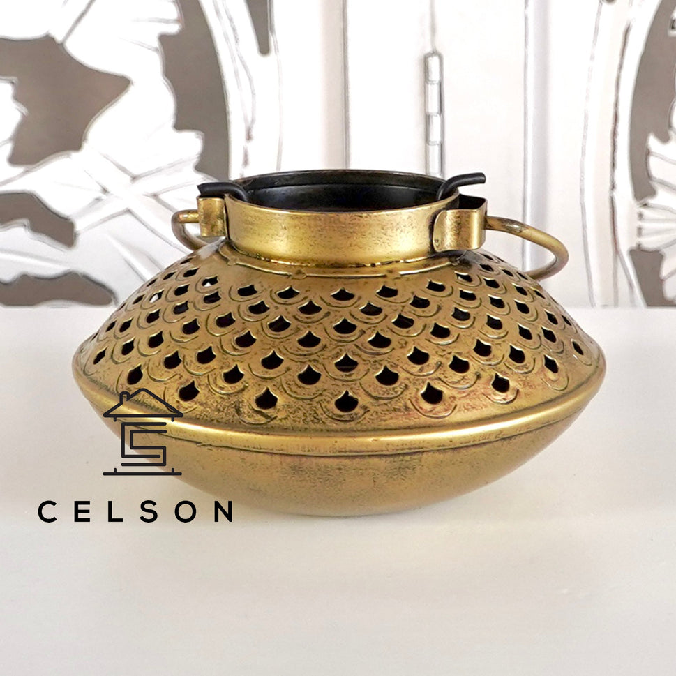 Fish  Antique Brass Lantern