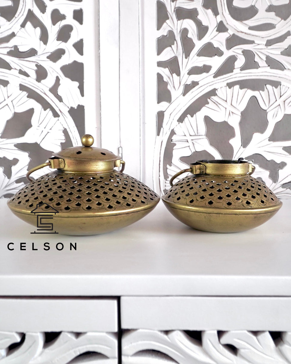 Fish  Antique Brass Lantern