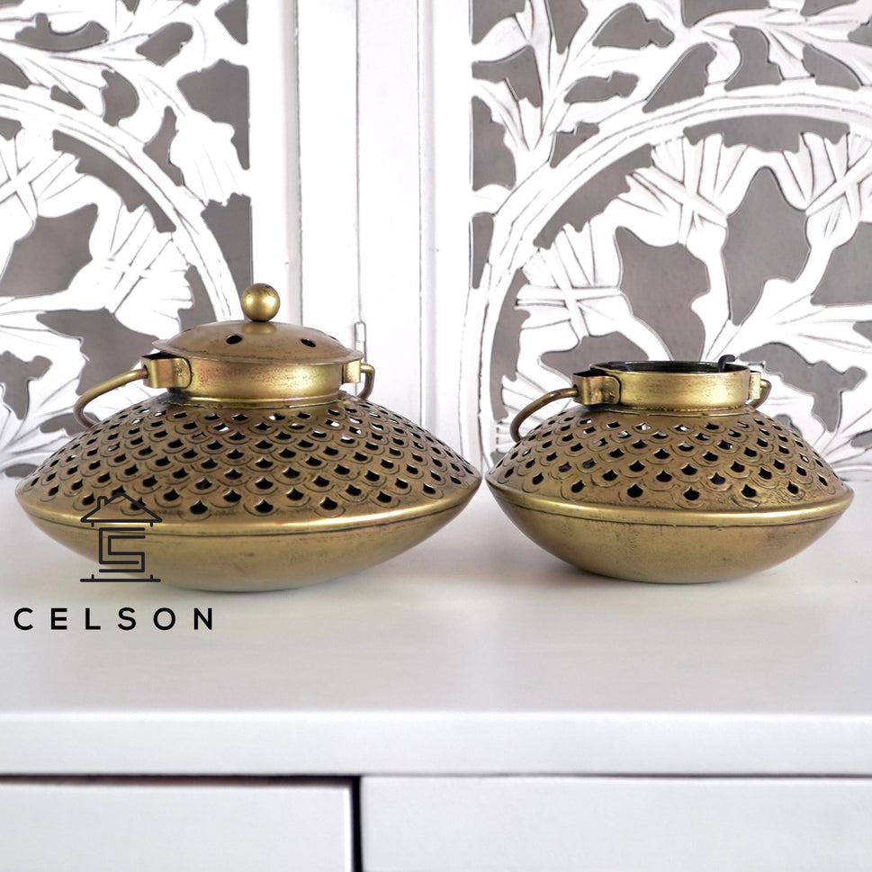 Fish  Antique Brass Lantern