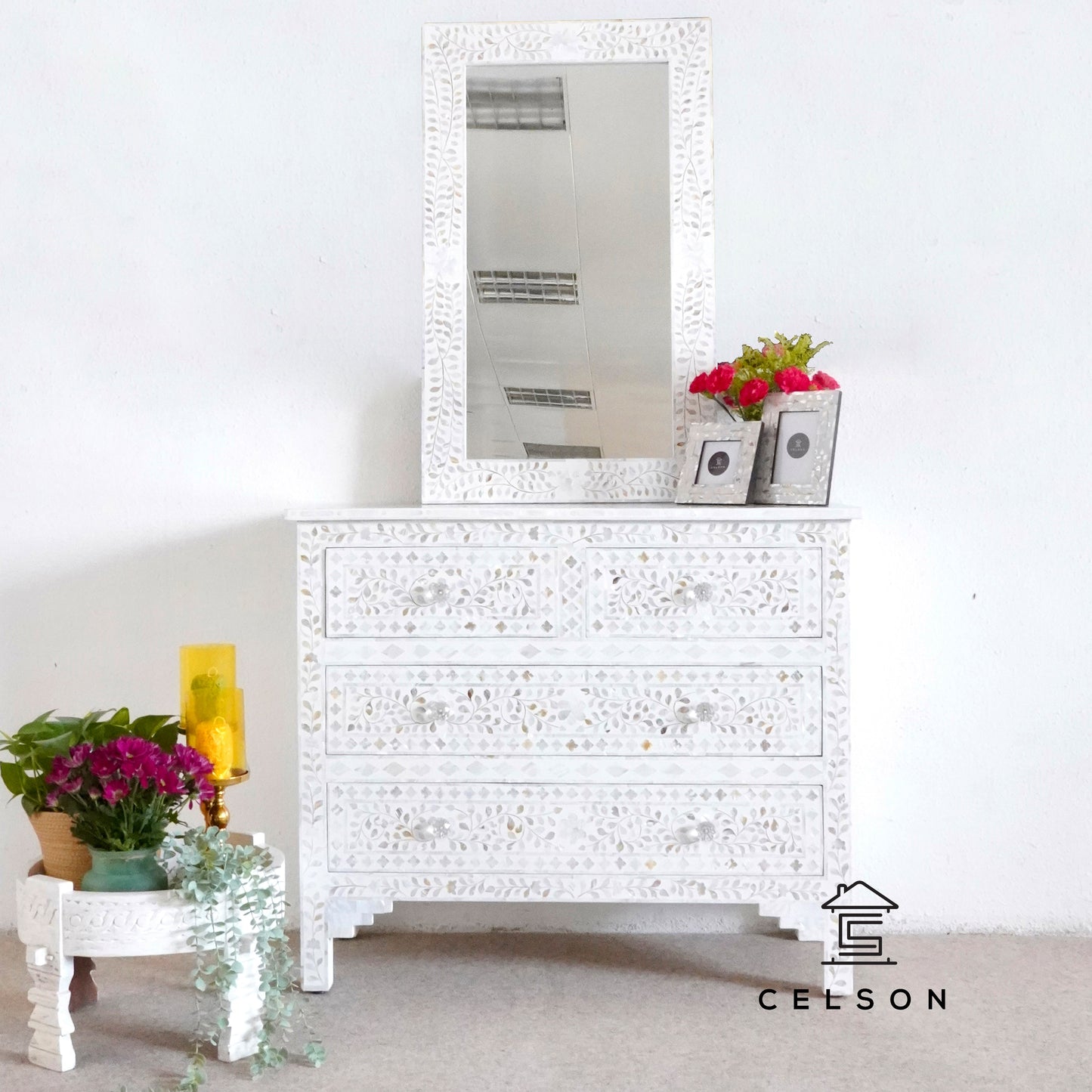 Colin Mother of Pearl Inlay Chest of Drawer