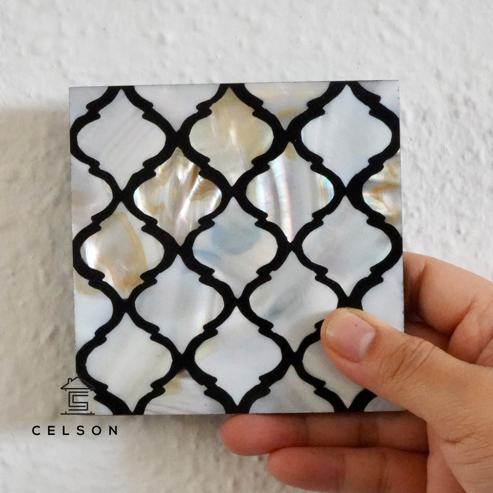 Moroccan Pattern Mother of Pearl Inlay Coaster