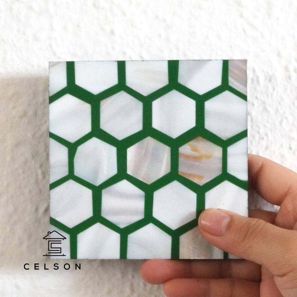 Honey Mother of pearl Inlay Coaster