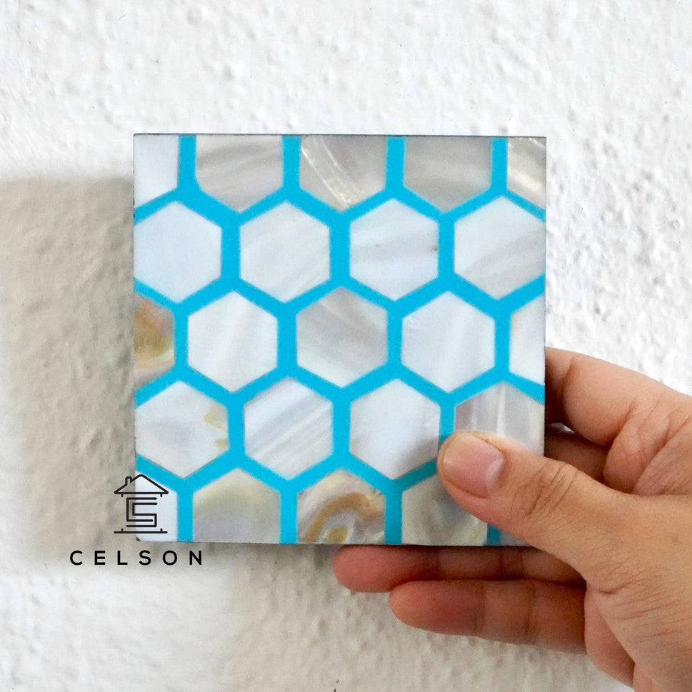 Honey Mother of pearl Inlay Coaster