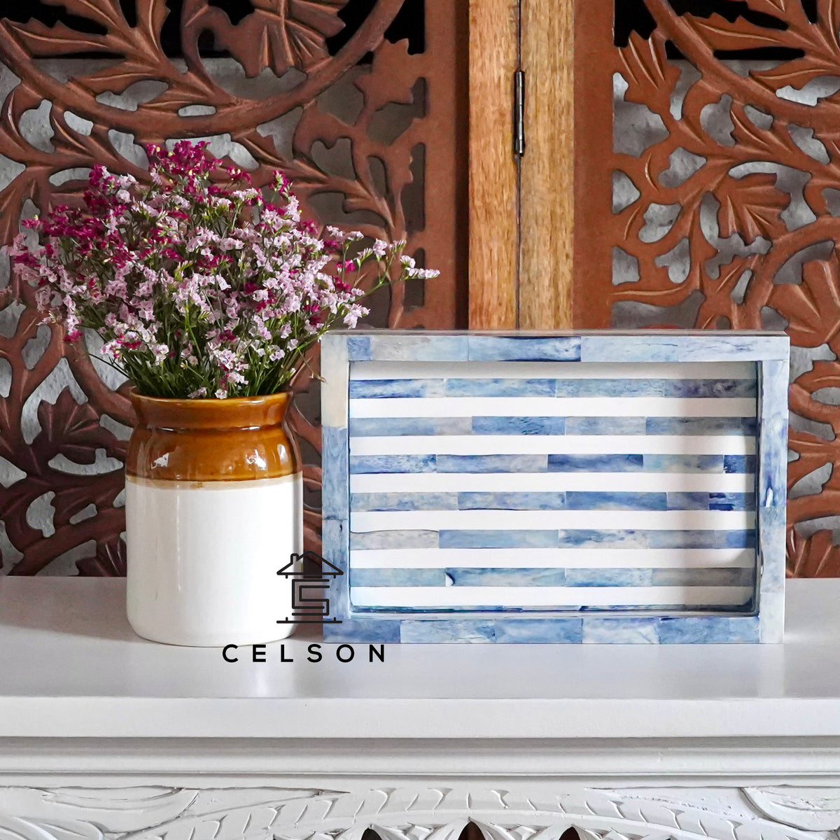 Madie Bone Inlay Tray