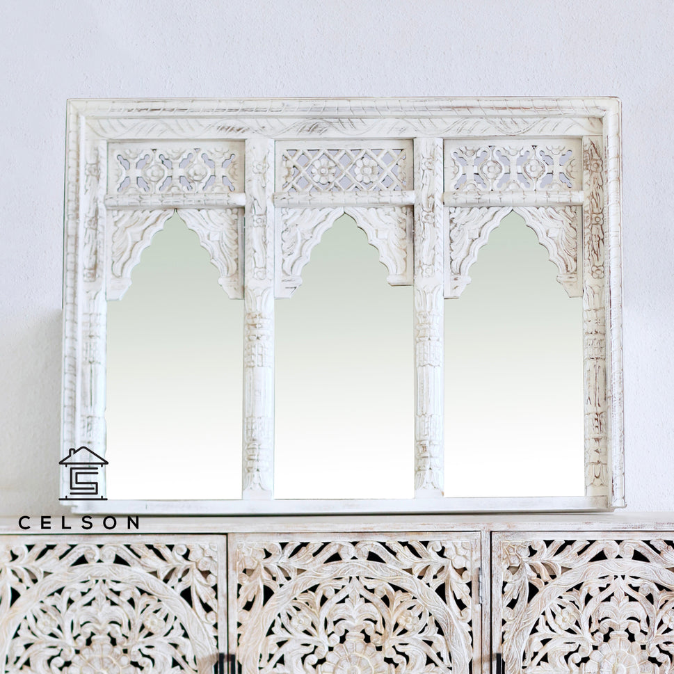Joyce Carved Wooden  Mirror