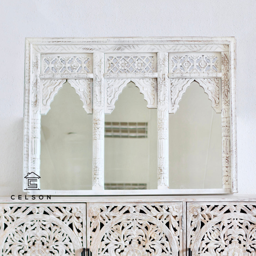 Joyce Carved Wooden  Mirror